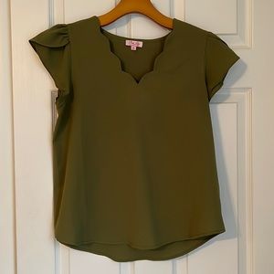 Olive green shirt. Medium